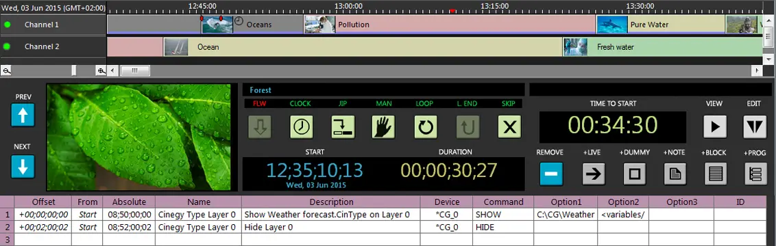 play to SDI or stream to IP, insert live feeds, add overlays and control multiple external devices