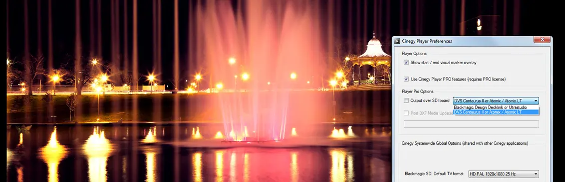 e.g. via Blackmagic Decklink SDI