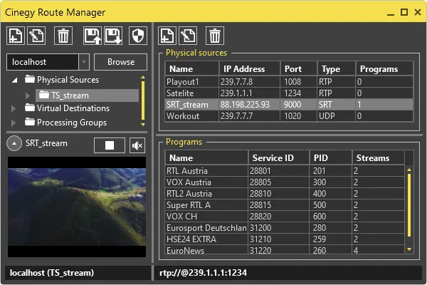 and inserting them as live signals into e.g. Cinegy Capture, Cinegy Air playlists, Cinegy Multiviewer