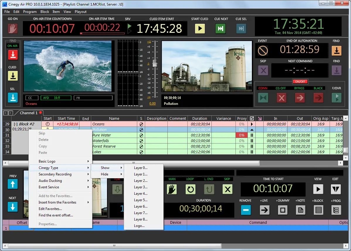 add multiple complex visual scenes to the automation schedule or run them manually
